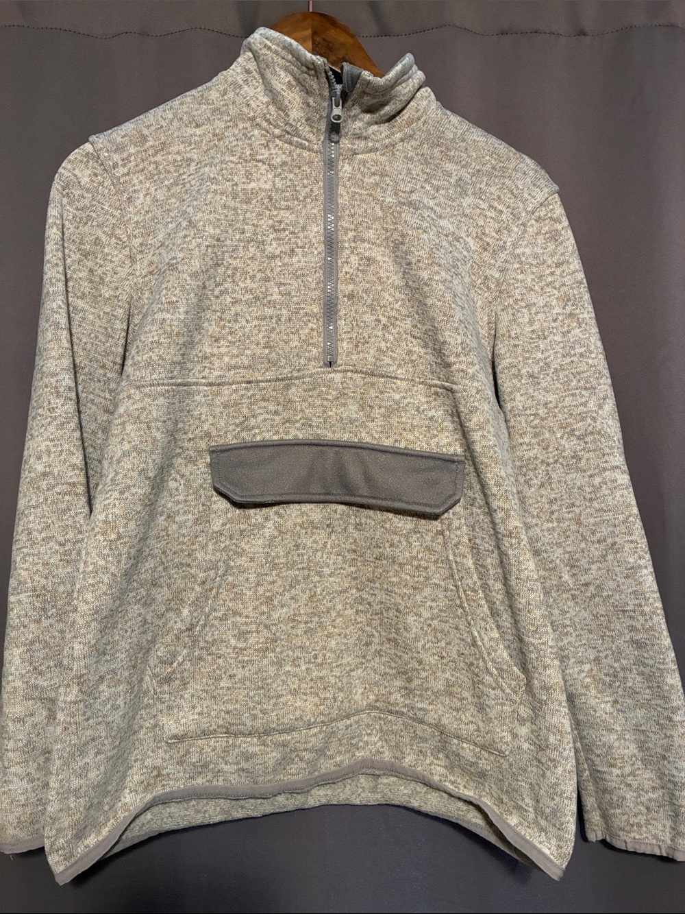 Women’s Quarter-Zip Heathered Cream Pullover Sweatshirt